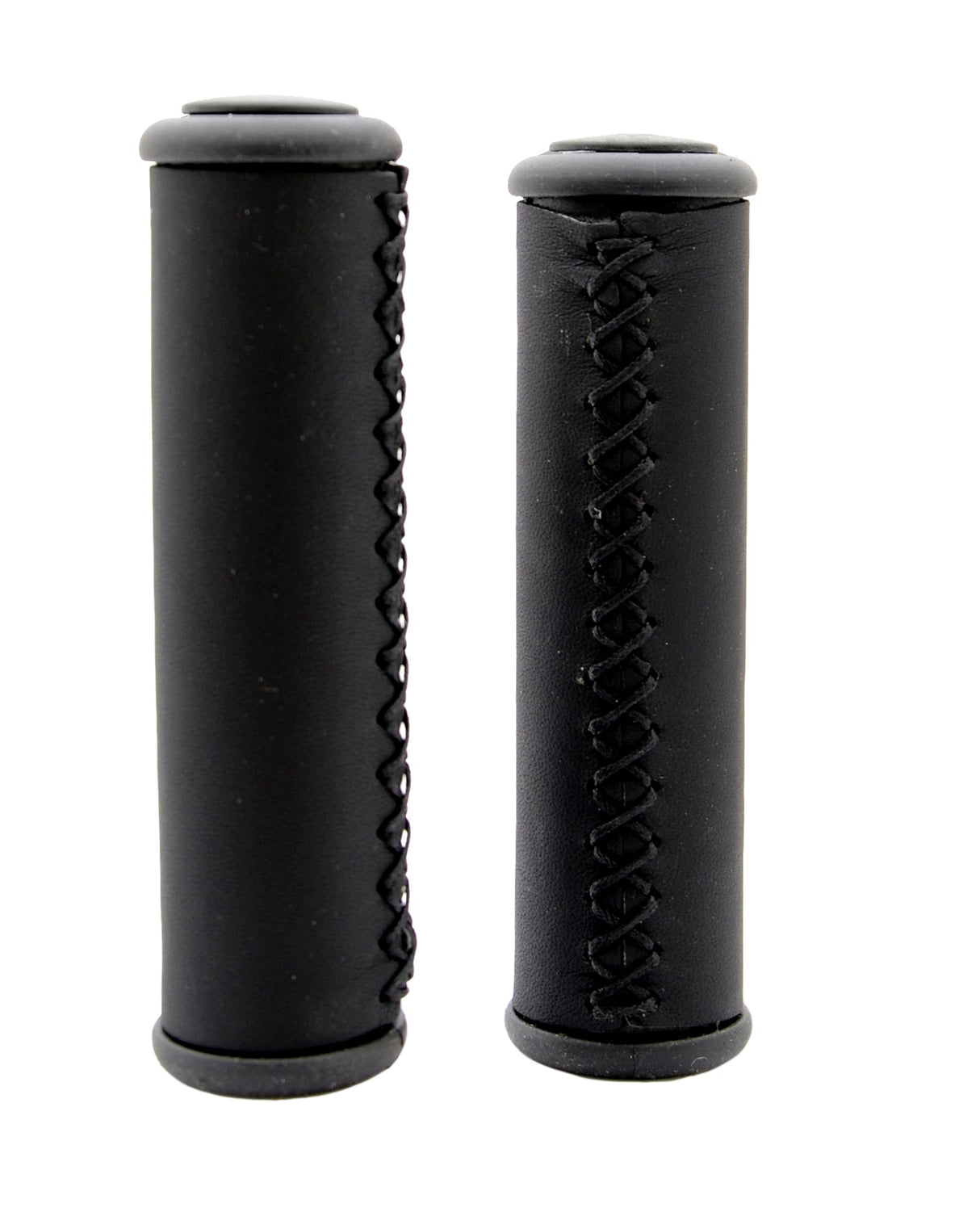 Poignées Simson en cuir Black Long - Poignées en cuir pour le vélo de style lifestyle - 13 cm - noir
