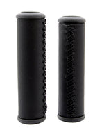 Poignées Simson en cuir Black Long - Poignées en cuir pour le vélo de style lifestyle - 13 cm - noir