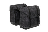New Looxs Sacoche de Vélo Alba Double - Polyester Hydrofuge - Porte-Bagages MIK - Noir Vert Sable