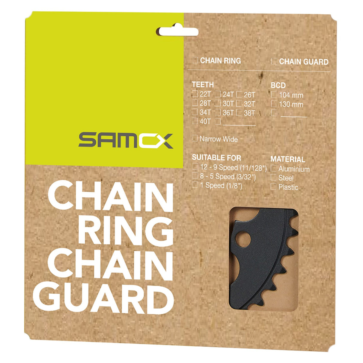 Samox PD-R4-S Feuille de chaînage 40t 104 mm 3 32-11 128 en acier noir