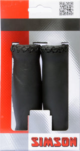 Poignées Simson en cuir Black Long - Poignées en cuir pour le vélo de style lifestyle - 13 cm - noir