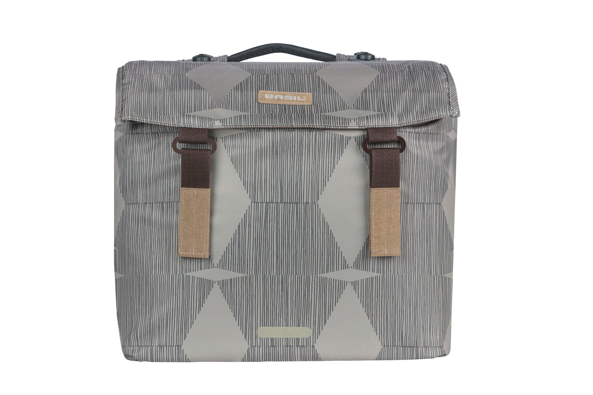 Basil Elegance Double Bicycle Sac, animal de compagnie recyclé, cisaillement d'eau, Mik, noir, 40-49L