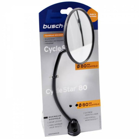 Busch Muller Bicycle Mirror Busch Müller 901 Ø80 mm avec une tige de 13 cm de long