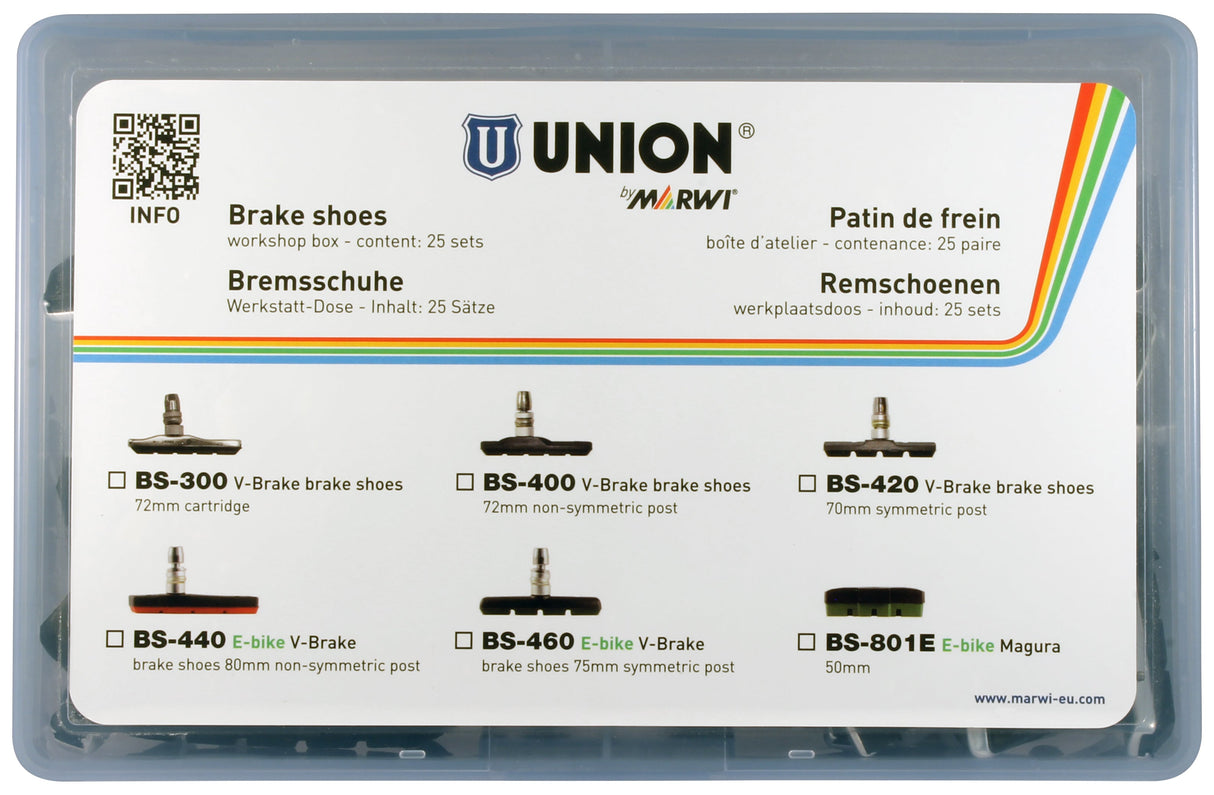 Marwi union jeu de plaquettes de frein à disque bs-440 v-brake 80mm (25pr)