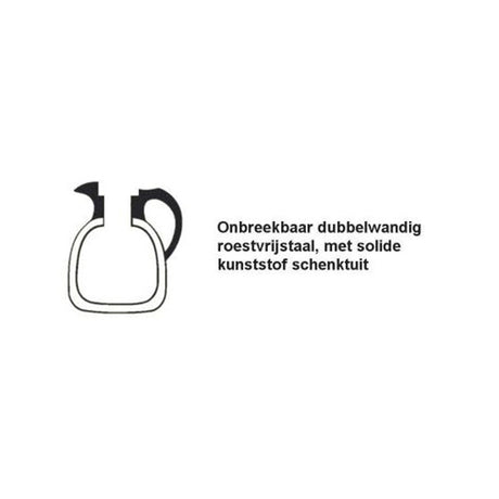 Pichet isotherme inox bouchon noir (1 litre)
