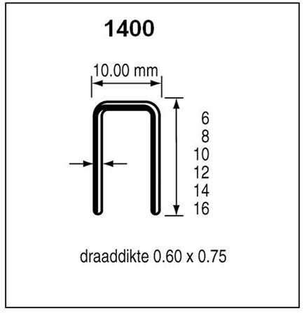 Dutack pas série 1400 cnk 10mm boite 10 mille - 5042009