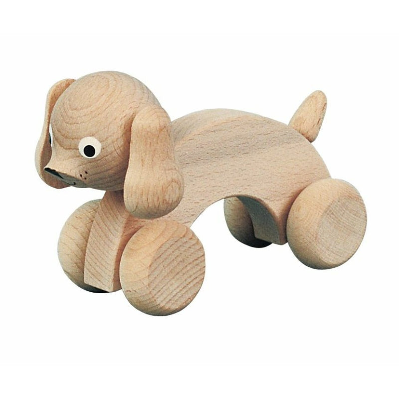 Figurine à pousser Miva chien (naturel)