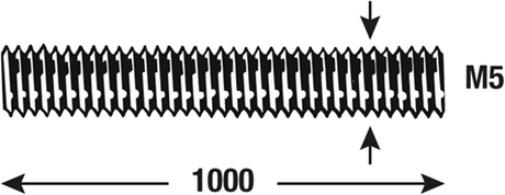 Connex draadstang m5 1m rvs - dy250692