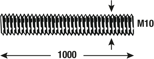 Connex tige filetée m10 1m inox - dy250695
