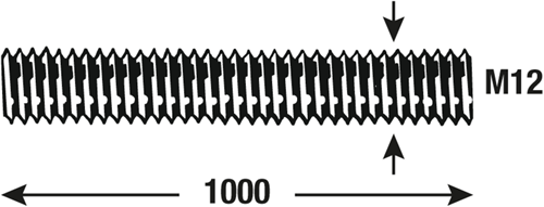 Connex tige filetée m12 1m vz - dy250705