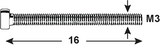 Vis à métal Connex cik m3x16 16pcs acier inoxydable-a4 - dy4840316