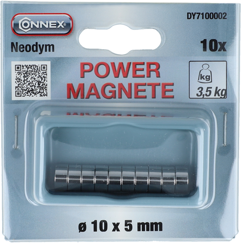 Aimant néodyme rond Connex 10x5 10 pcs 3,5 kg - dy7100002