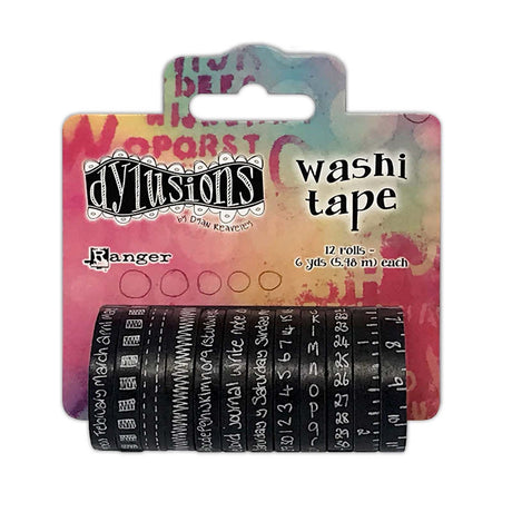 Ranger ink ranger • dylusions washi tape set noir 3,5 cm x 5,5 m 12 pièces