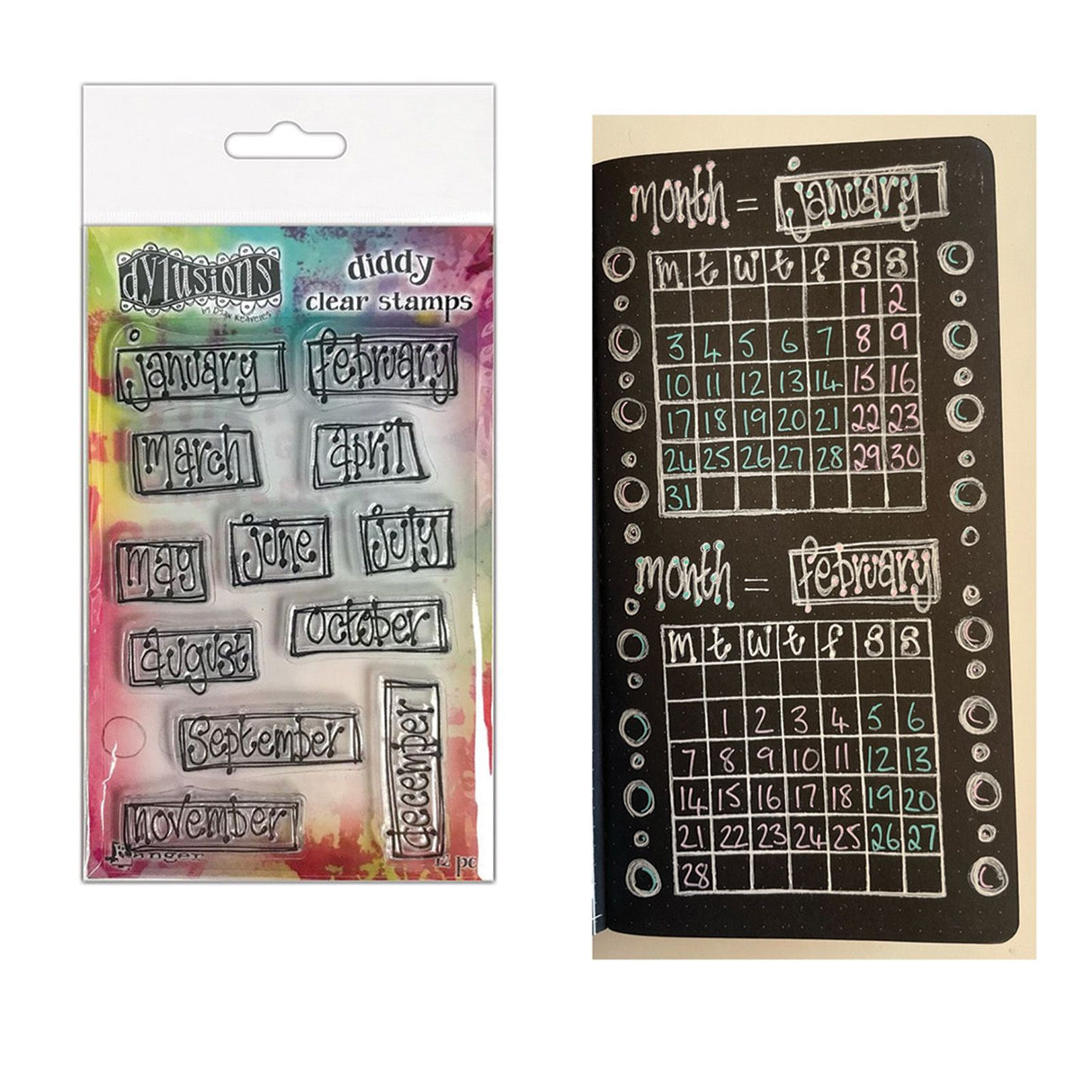 Ranger Ink Ranger • Dylusions Diddy Tampons transparents en boîte mensuelle