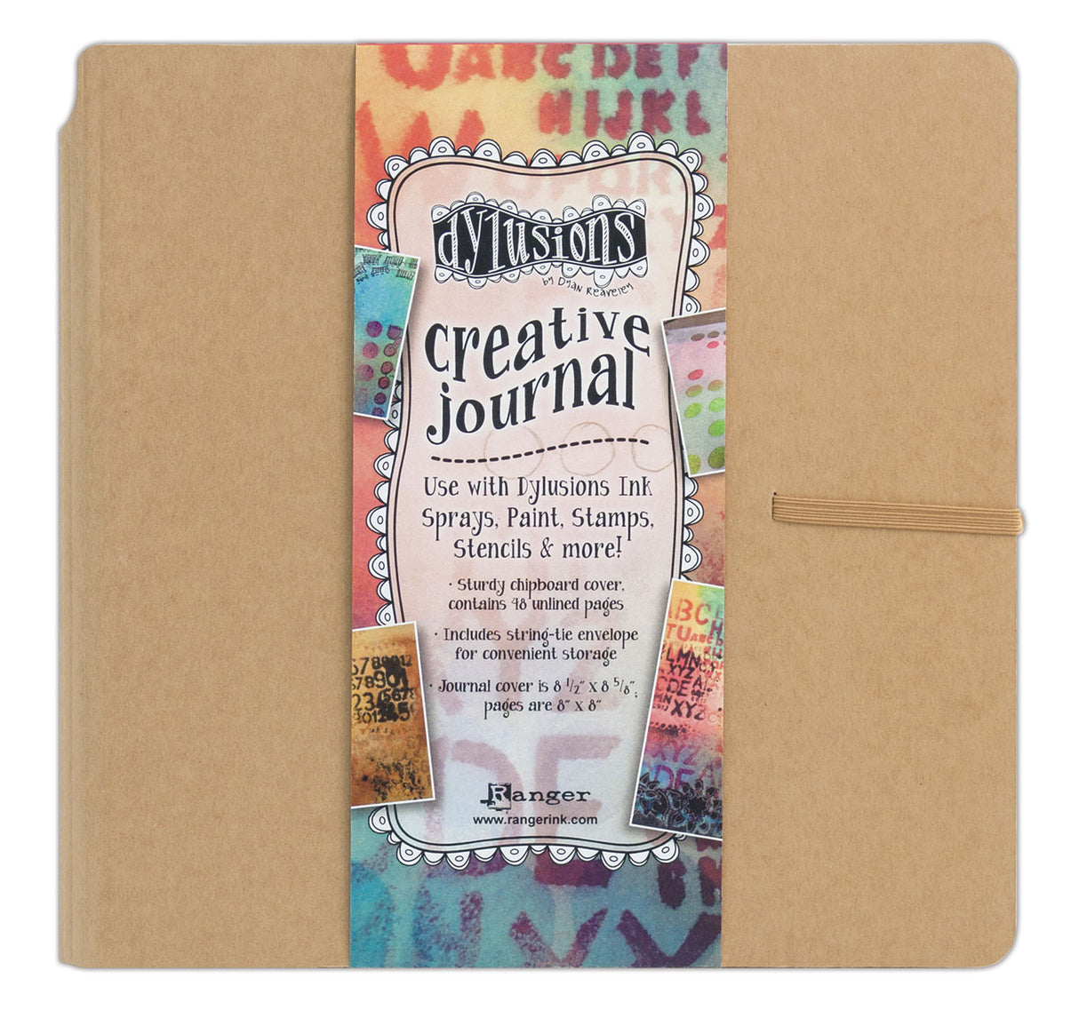 Ranger ink ranger • dylusions journal créatif carré 22x23cm marron