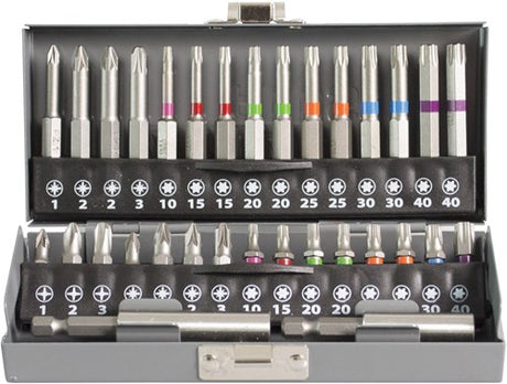 Dynaplus jeu d'embouts prof 32 pièces bandes de couleur dyna emballage métal - 8938.00.00700