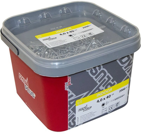 Dynaplus unischroef spaanplaatschroef verzinkt platkop deeldraad torx tx20 4.0x40 24 | 2000 stuks - 0289.11.25602