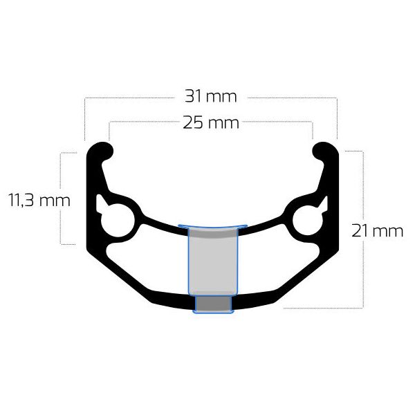 Jante Ryde zac big bull 28 29 622 x 25c aluminium - 36 trous 14g - fond noir