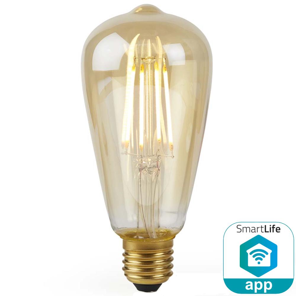 Nedis wifilf10gdst64 lampe LED intelligente wi-fi avec filament e27 st64 5 w 500 lm
