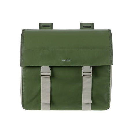 Basil Urban Load Double Bicycle Sac - Polyester étanche à la bâche - Sable vert - 48-53L