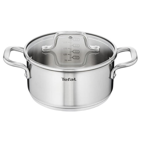 Tefal Cookware Tefal Virtuoso Casserole + Couvercle en Verre 24 cm Argent
