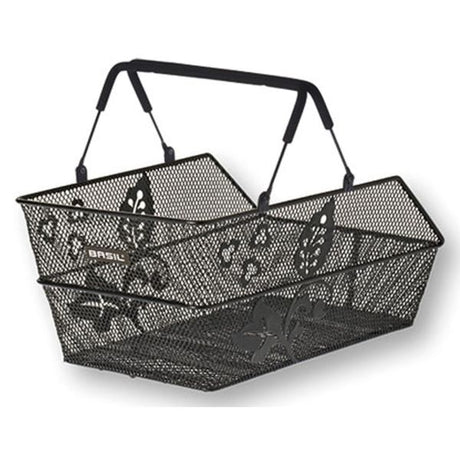 Basil Cento Flower Multi-Basket à vélo - à l'arrière - noir