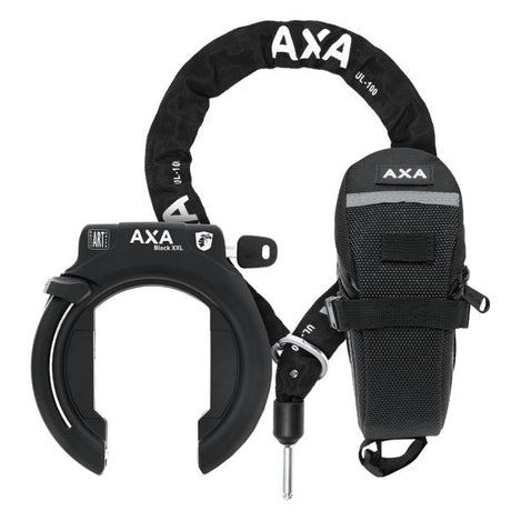 AXA XXL Black Ring Lock + Saddle Sac + Collier ULC100