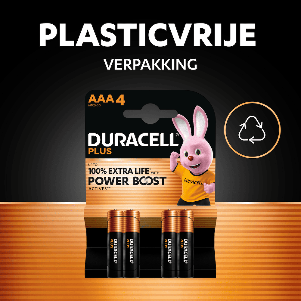 Pile Duracell aaa plus carte 100% a 4