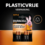 Pile Duracell aaa plus carte 100% a 4