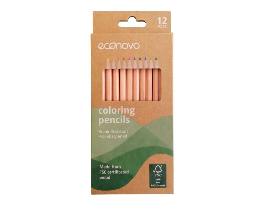 Crayons econovo - FSC - colorés - 12 pièces
