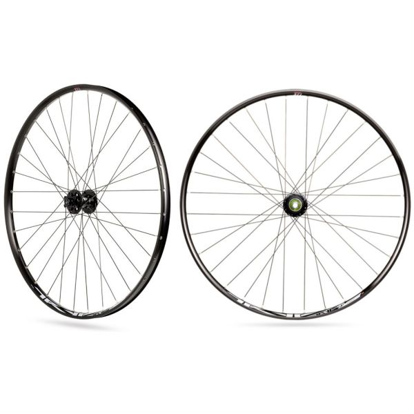 Paire de roues Rodi tryp 25 27,5 roue avant axe traversant 15x100 et roue arrière à blocage rapide 9x135 - support de disque de frein à 6 boulons - 8 9 10 11 vitesses - noir
