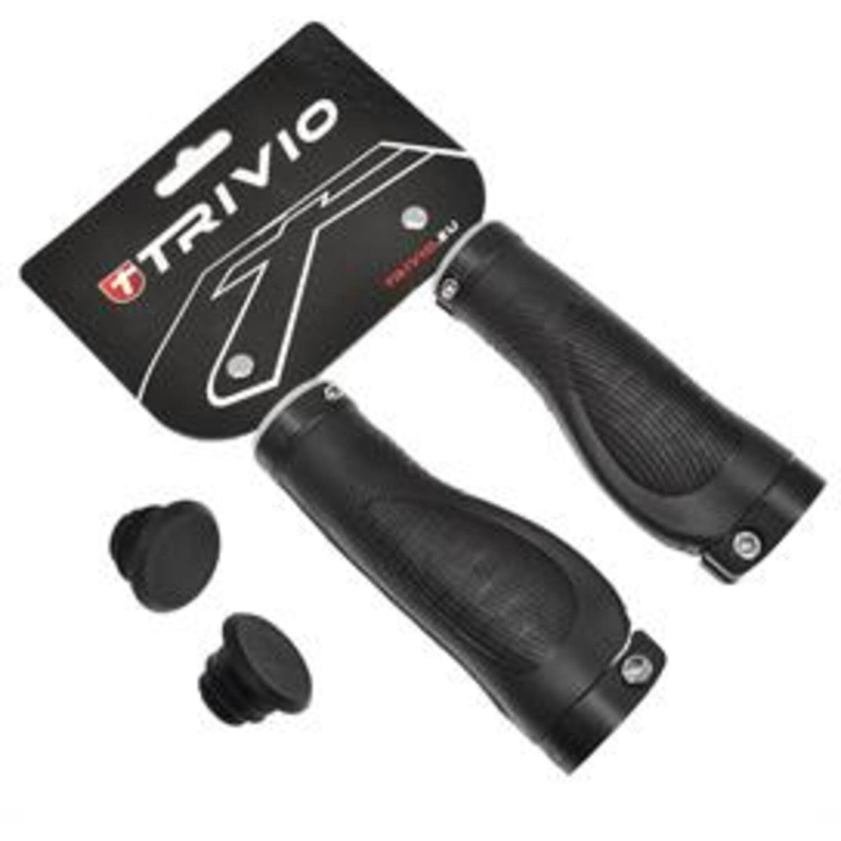 Trivio - poignées de vélo en caoutchouc ergonomiques verrouillables noires