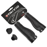 Trivio - poignées de vélo en caoutchouc ergonomiques verrouillables noires