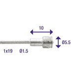 Rem Binnenkabel Elvedes 2000 mm en acier inoxydable Ø1,5 mm V-Nipple (100 pièces)