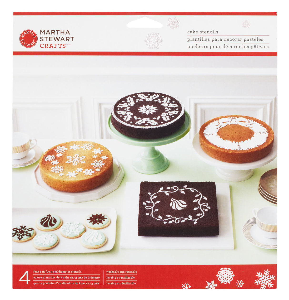 Martha Stewart • Pochoirs combinés pour gâteaux de Noël