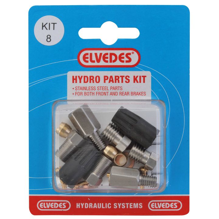 Elvedes Hydrauliske dele Kit 8 m 9 x 1,25 og M6 rustfrit stål