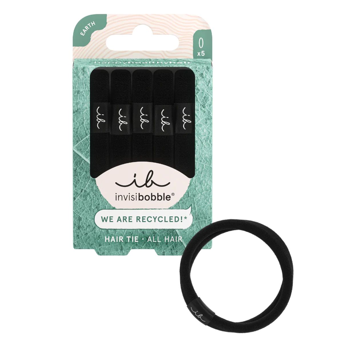 Invisibobble élastique à cheveux noir 5pcs.