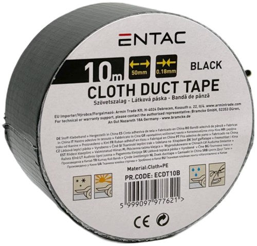 Enzo entac ruban de réparation 50mm rouleau 10m noir - 4139542