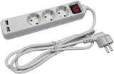 Cordon Entac tcd ra 3v 1,5m avec 2xusb + interrupteur blanc - 6872632