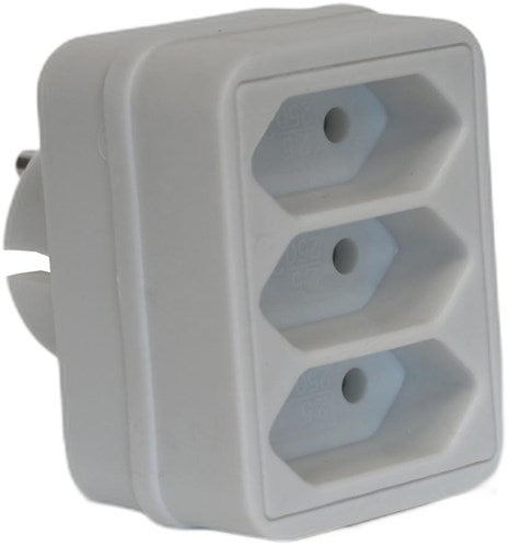 Enzo prise à trois voies euro blanc 6175902