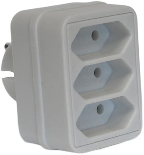 Enzo prise à trois voies euro blanc 6175902