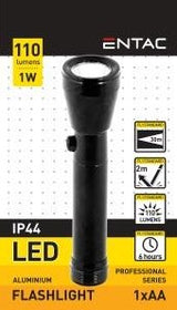 Enzo entac lampe de poche led 1w aluminium noir 1xaa 5700110