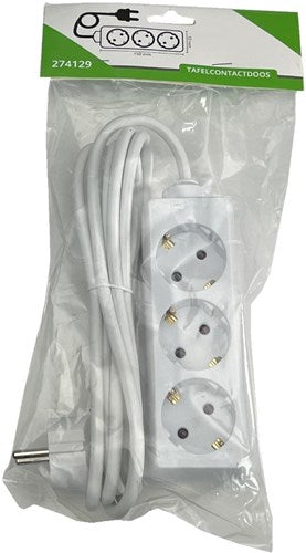 Enzo entac tcd ra cordon 4 voies 1,5 mètre blanc 6872560