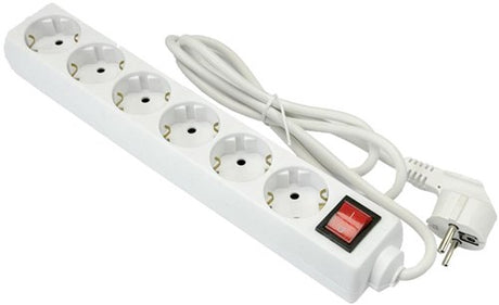 Enzo entac tcd ra cordon 6 voies de 1,5 mètre avec interrupteur blanc 6872010