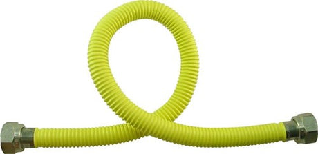 Enzo gasslang rvs ommanteld 60cm geel - 1400164