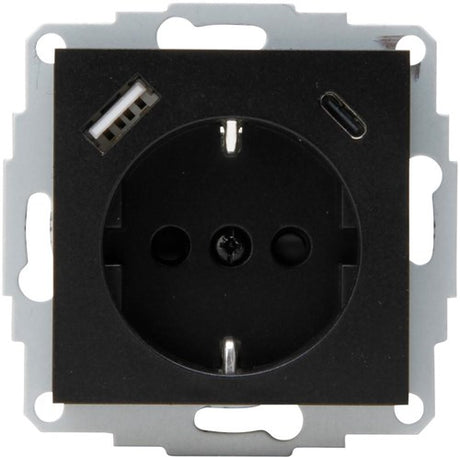 Enzo kopp hk07 prise encastrable anthracite | ra + usb +usb-c - 4623113