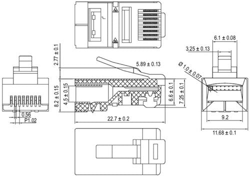 Prise modulaire Enzo 8p 8c rj45 (10 pièces) 2575190