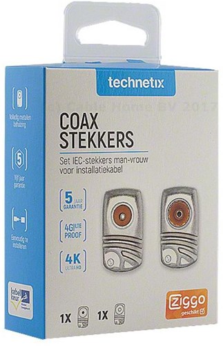 Enzo technetics lot de 2 fiches coax coudées métal 4g - 2074010