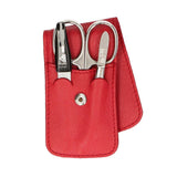 Erbe solingen Mallette de manucure 3 pièces avec fermeture à bouton-pression rouge (erbe9014)