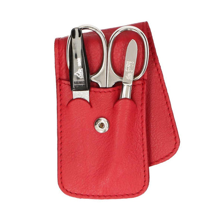 Erbe solingen Mallette de manucure 3 pièces avec fermeture à bouton-pression rouge (erbe9014)